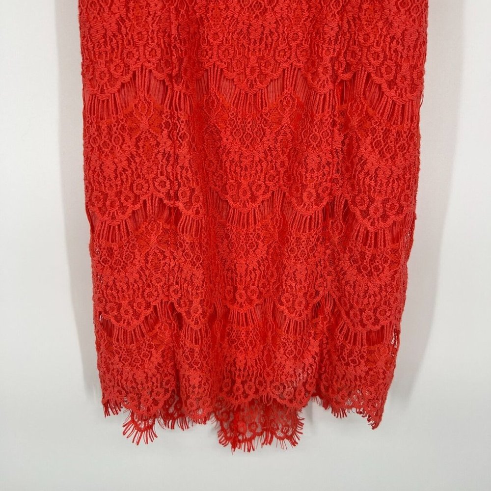 Free People Dress Coral Daydream Lace Mini Open Back Sleeveless NWT - Picture 6 of 12